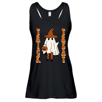 Trick Or Treat Festive Halloween Ghost Ladies Essential Flowy Tank