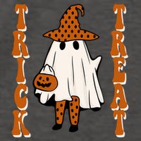Trick Or Treat Festive Halloween Ghost Vector Backpack
