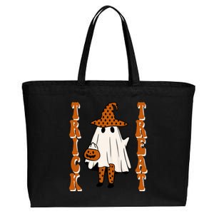 Trick Or Treat Festive Halloween Ghost Cotton Canvas Jumbo Tote