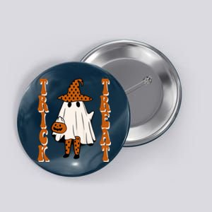 Trick Or Treat Festive Halloween Ghost Button