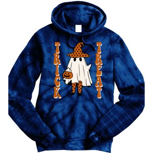 Trick Or Treat Festive Halloween Ghost Tie Dye Hoodie