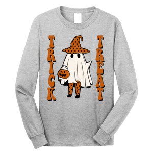 Trick Or Treat Festive Halloween Ghost Long Sleeve Shirt