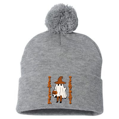 Trick Or Treat Festive Halloween Ghost Pom Pom 12in Knit Beanie