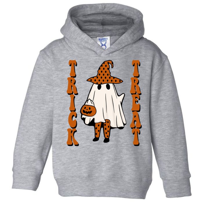 Trick Or Treat Festive Halloween Ghost Toddler Hoodie