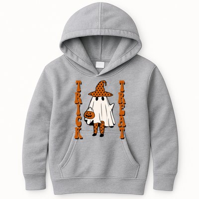 Trick Or Treat Festive Halloween Ghost Kids Hoodie