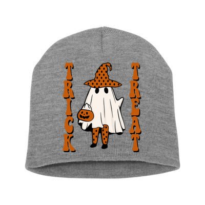 Trick Or Treat Festive Halloween Ghost Short Acrylic Beanie