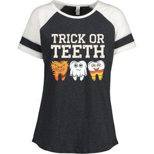 Trick Or Th Halloween Candy Treat Dental Dentist Gift Enza Ladies Jersey Colorblock Tee