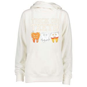 Trick Or Th Halloween Candy Treat Dental Dentist Gift Womens Funnel Neck Pullover Hood