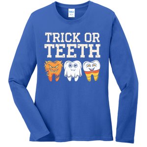 Trick Or Th Halloween Candy Treat Dental Dentist Gift Ladies Long Sleeve Shirt