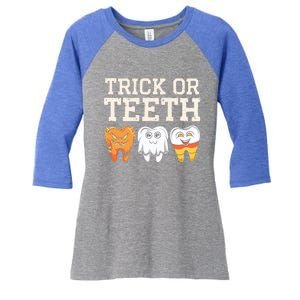 Trick Or Th Halloween Candy Treat Dental Dentist Gift Women's Tri-Blend 3/4-Sleeve Raglan Shirt