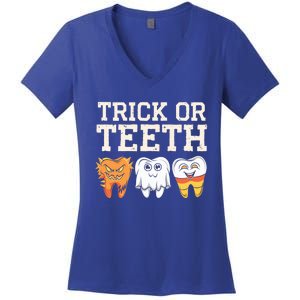 Trick Or Th Halloween Candy Treat Dental Dentist Gift Women's V-Neck T-Shirt