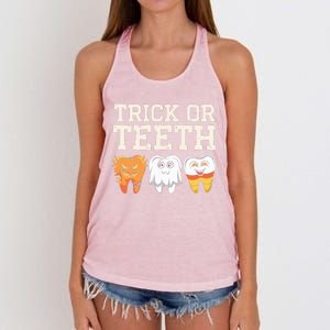 Trick Or Th Halloween Candy Treat Dental Dentist Gift Women's Knotted Racerback Tank