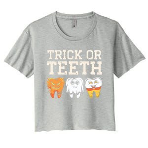 Trick Or Th Halloween Candy Treat Dental Dentist Gift Women's Crop Top Tee