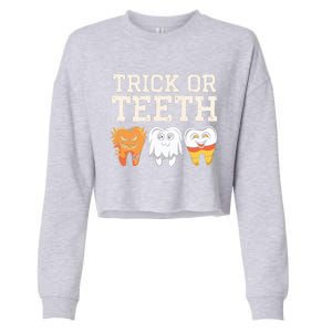 Trick Or Th Halloween Candy Treat Dental Dentist Gift Cropped Pullover Crew