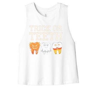 Trick Or Th Halloween Candy Treat Dental Dentist Gift Women's Racerback Cropped Tank