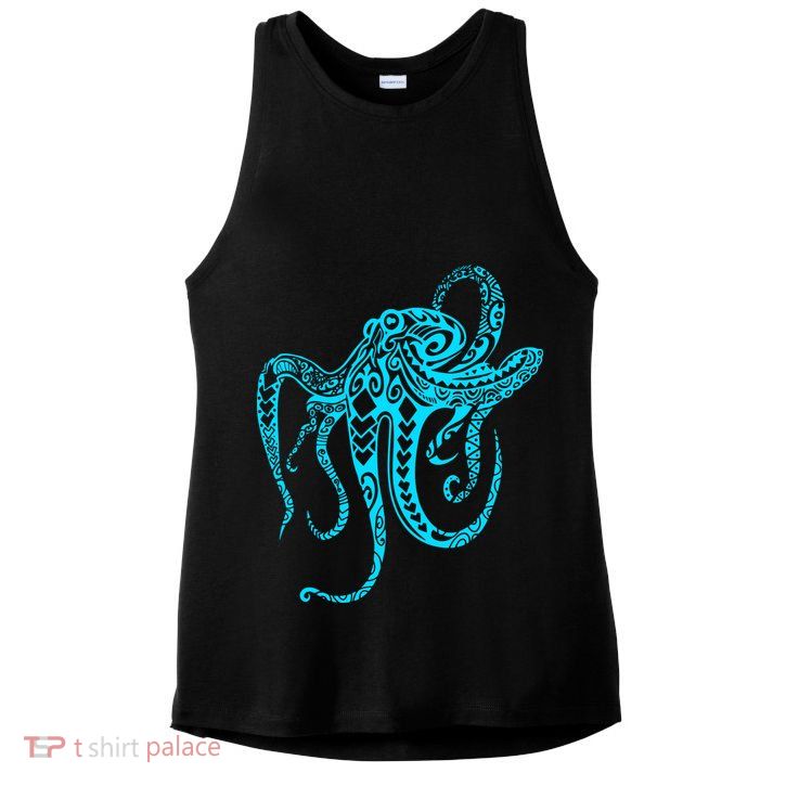 Tribal Octopus Ladies PosiCharge Tri-Blend Wicking Tank