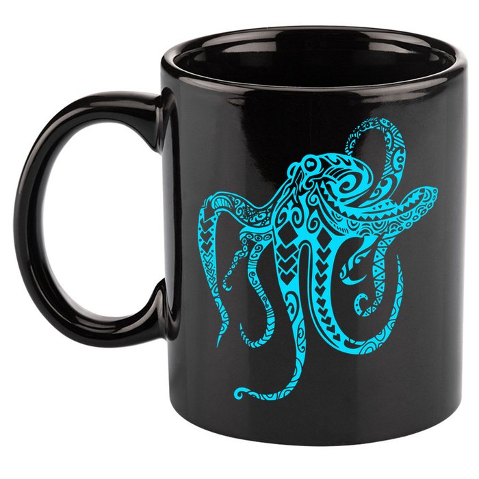 Tribal Octopus 11oz C Handle Ceramic Mug