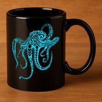 Tribal Octopus 11oz C Handle Ceramic Mug