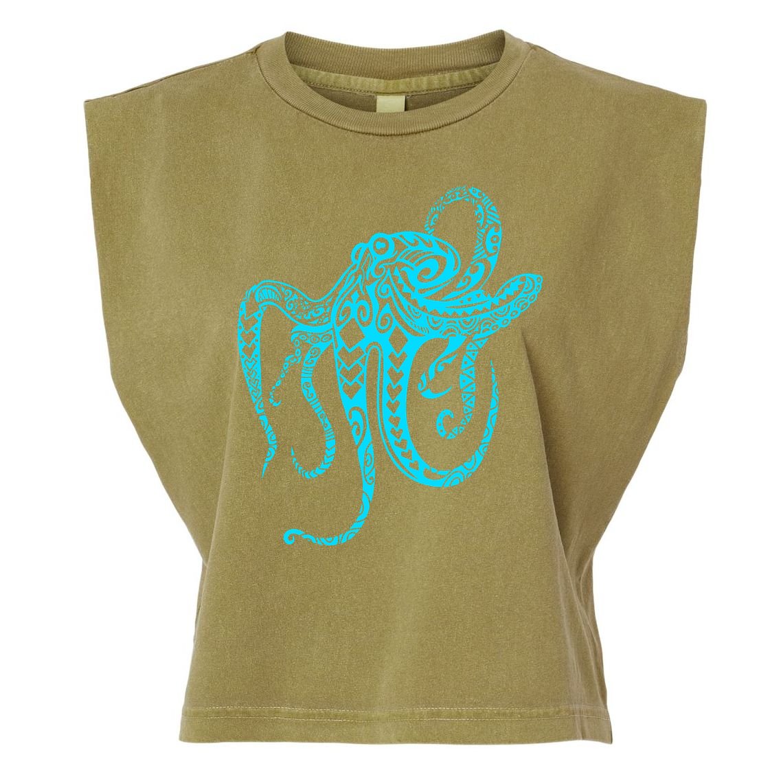 Tribal Octopus Garment-Dyed Women's Muscle Tee