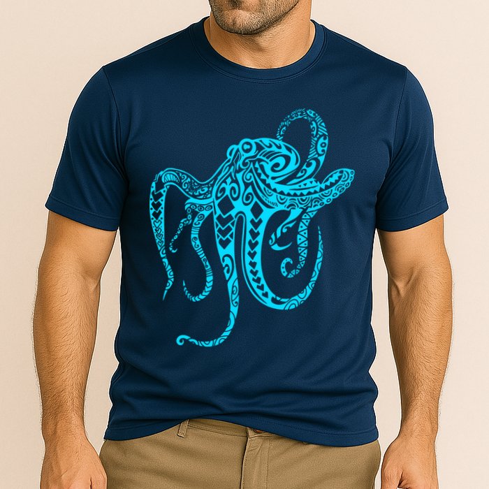 Tribal Octopus Cooling Performance Crew T-Shirt