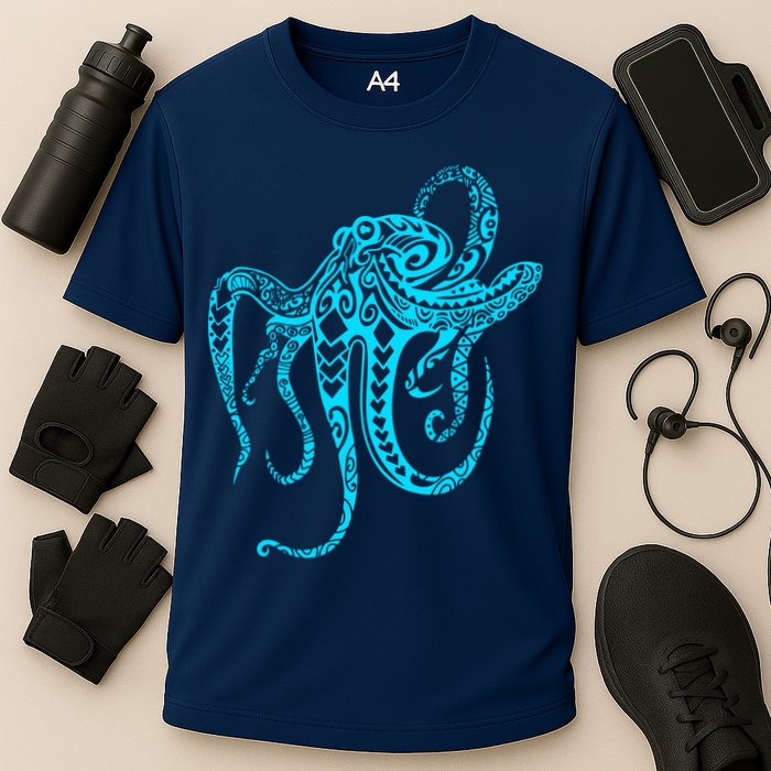 Tribal Octopus Cooling Performance Crew T-Shirt