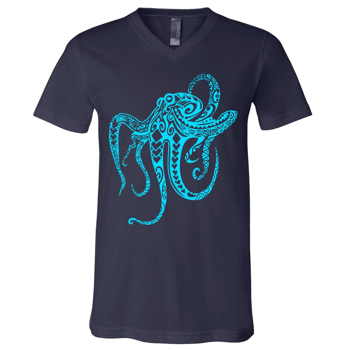 Tribal Octopus V-Neck T-Shirt