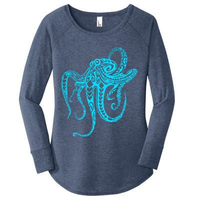 Tribal Octopus Women's Perfect Tri Tunic Long Sleeve Shirt