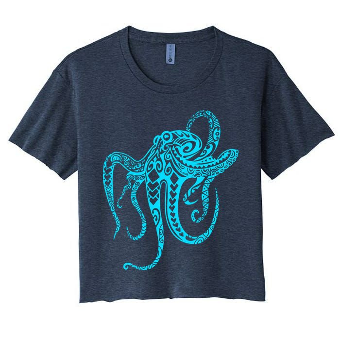 Tribal Octopus Women's Crop Top Tee