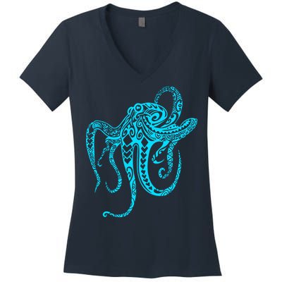 Tribal Octopus Women's V-Neck T-Shirt