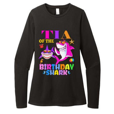 Tia Of The Birthday Shark Tia Shark MotherS Day Mom Shark Womens CVC Long Sleeve Shirt