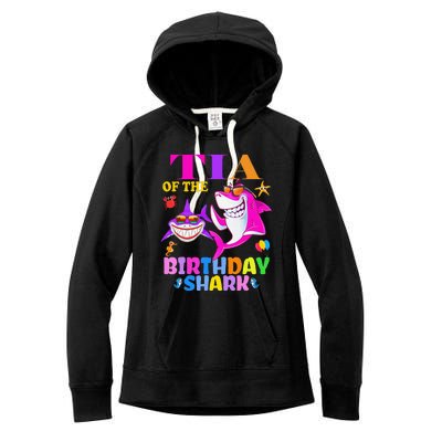 Tia Of The Birthday Shark Tia Shark MotherS Day Mom Shark Women's Fleece Hoodie