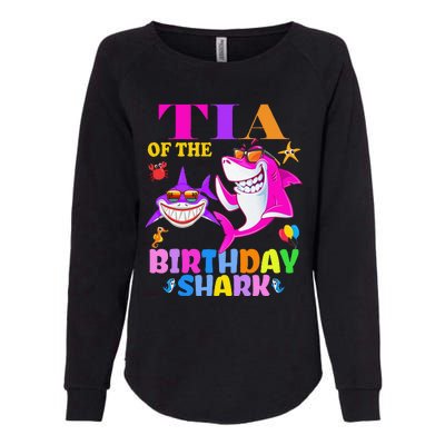 Tia Of The Birthday Shark Tia Shark MotherS Day Mom Shark Womens California Wash Sweatshirt