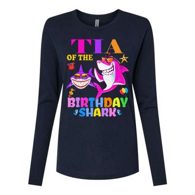 Tia Of The Birthday Shark Tia Shark MotherS Day Mom Shark Womens Cotton Relaxed Long Sleeve T-Shirt