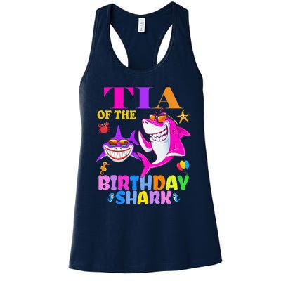 Tia Of The Birthday Shark Tia Shark MotherS Day Mom Shark Women's Racerback Tank