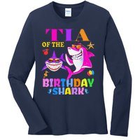 Tia Of The Birthday Shark Tia Shark MotherS Day Mom Shark Ladies Long Sleeve Shirt