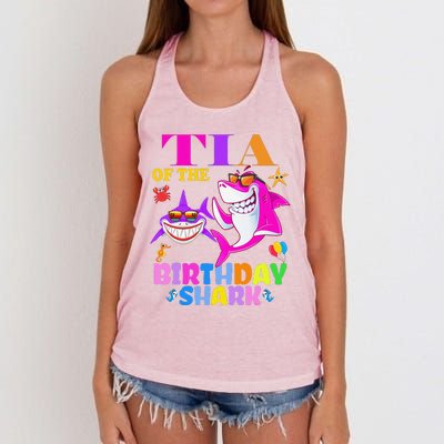 Tia Of The Birthday Shark Tia Shark MotherS Day Mom Shark Women's Knotted Racerback Tank