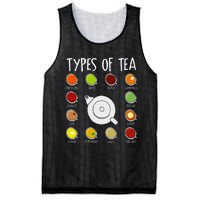 Types Of Tea Funny Tea Drinker Tea Lover Mesh Reversible Basketball Jersey Tank