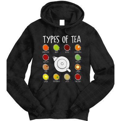 Types Of Tea Funny Tea Drinker Tea Lover Tie Dye Hoodie