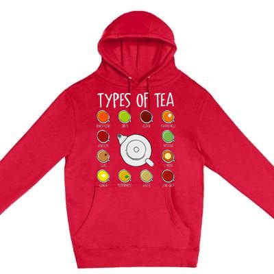 Types Of Tea Funny Tea Drinker Tea Lover Premium Pullover Hoodie