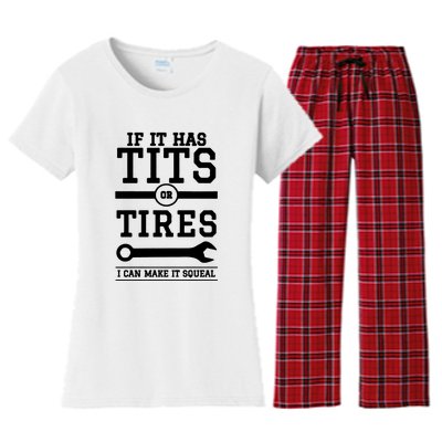 Tits Or Tires I Can Make It Squeal Women's Flannel Pajama Set