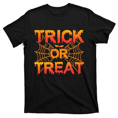 Trick or Treat Halloween Spider Cobwebs Bat Halloween T-Shirt