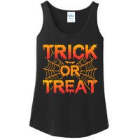 Trick or Treat Halloween Spider Cobwebs Bat Halloween Ladies Essential Tank