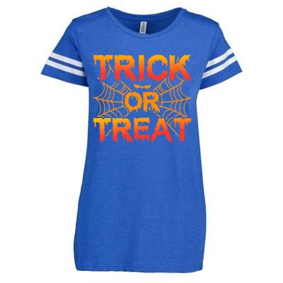 Trick or Treat Halloween Spider Cobwebs Bat Halloween Enza Ladies Jersey Football T-Shirt