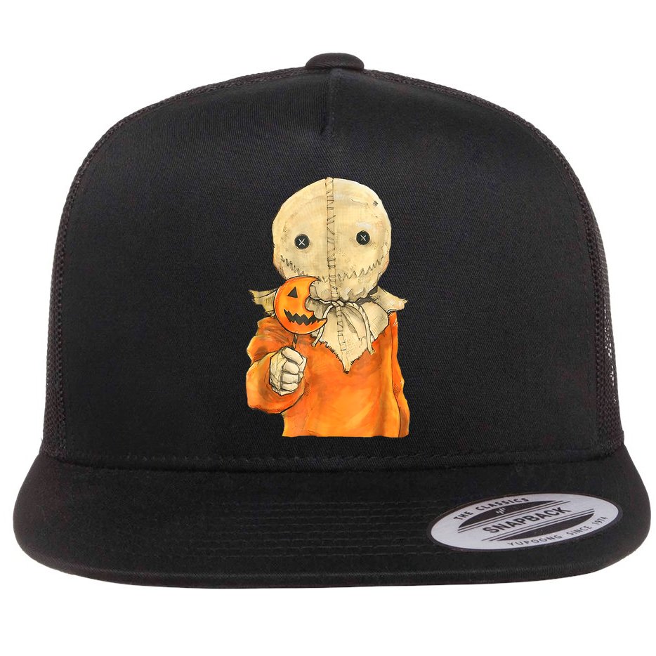 Trick Or Treat Funny Cute Sam Halloween Costume Flat Bill Trucker Hat