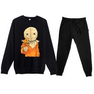 Trick Or Treat Funny Cute Sam Halloween Costume Premium Crewneck Sweatsuit Set