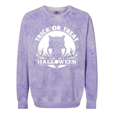 Trick Or Treat Halloween Colorblast Crewneck Sweatshirt