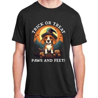 Trick Or Treat Paws And Feet Beagle Witch Halloween Puppy Adult ChromaSoft Performance T-Shirt