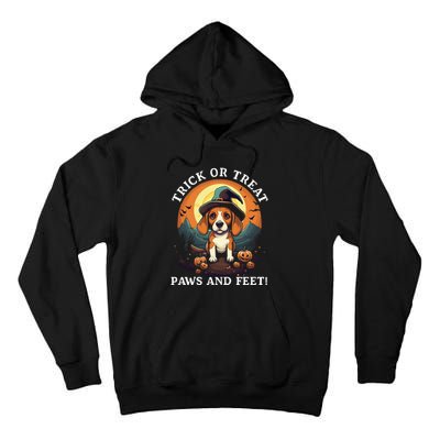 Trick Or Treat Paws And Feet Beagle Witch Halloween Puppy Tall Hoodie