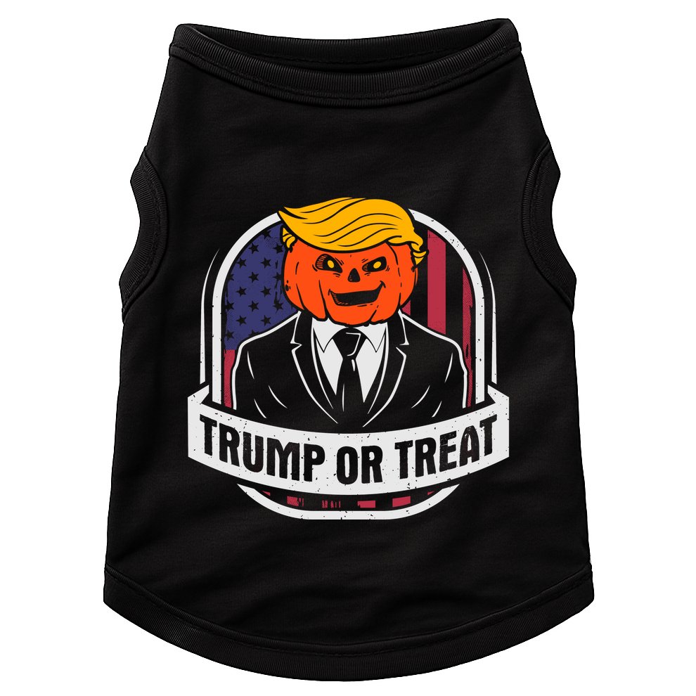 Trump Or Treat Halloween Pumpkin Parody Doggie Tank