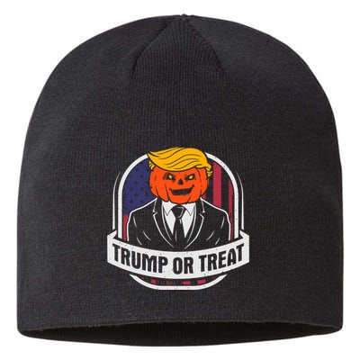 Trump Or Treat Halloween Pumpkin Parody Sustainable Beanie